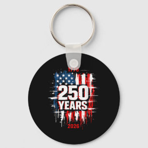 1776-2026 Patriotic American nge Flag 250 Years Key Ring