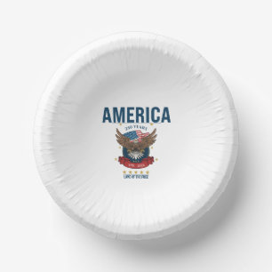 1776 2026 Patriotic Bald Eagle Flag 250 Years Paper Plate
