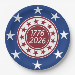 1776-2026 Patriotic Party Themed  Paper Plate