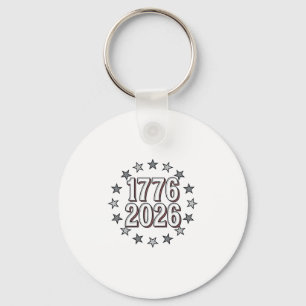 1776 2026 Patriotic Stars Vintage Vector Design_1 Key Ring