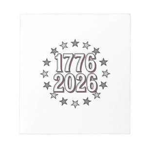 1776 2026 Patriotic Stars Vintage Vector Design_1 Notepad