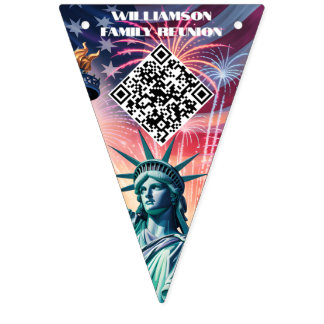 1776–2026 QR Bunting • Edit Text & Link in Minutes Bunting