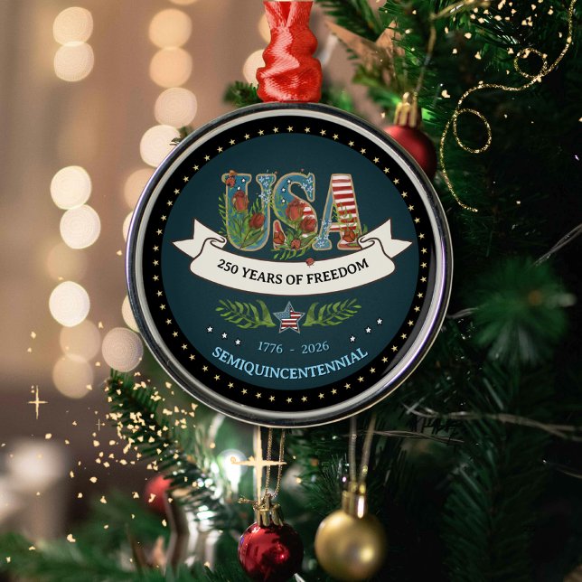 1776-2026 Semiquincentennial Midnight Blue Metal Tree Decoration (1776-2026 Semiquincentennial Midnight Blue Metal Ornament)
