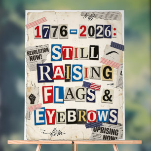 1776-2026 USA 250th Anniversary Edgy Ransom Note Acrylic Sign