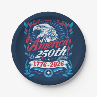 1776-2026 USA 250th Anniversary Vintage Patriotic Paper Plate
