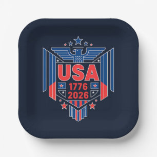 1776-2026 USA PAPER PLATE