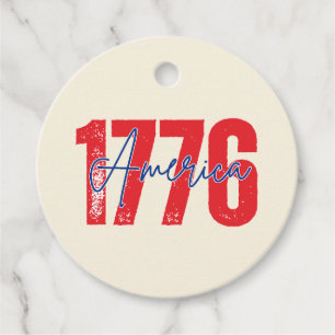 '1776 America' 250th Anniversary 4th of July Cream Favour Tags