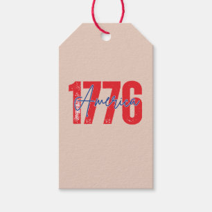 '1776 America' 250th Soft Blush 4th of July  Gift Tags