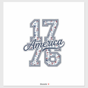 1776 America Floral Patriotic Vintage Vector Desig
