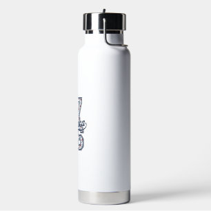 1776 America Floral Patriotic Vintage Vector Desig Water Bottle