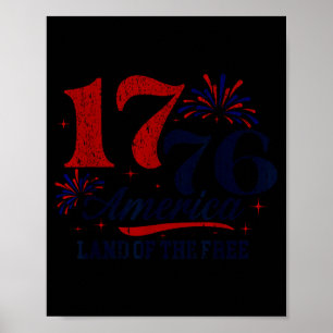 1776 America Land Illustration Poster