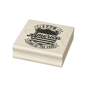 1776 America Land of the Free Rubber Stamp