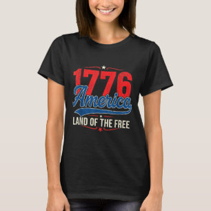 1776 America Land Of The Free Vintage Patriotic T-Shirt