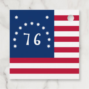 1776 American Battlefield Flag Bennington's Banner Favour Tags