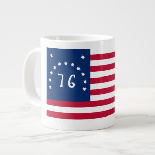 1776 American Battlefield Flag Bennington's Banner Large Coffee Mug