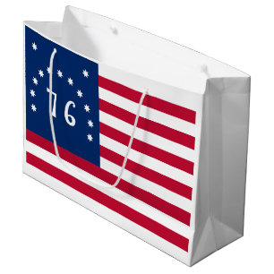 1776 American Battlefield Flag Bennington's Banner Large Gift Bag