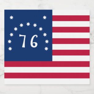 1776 American Battlefield Flag Bennington's Banner Sparkling Wine Label