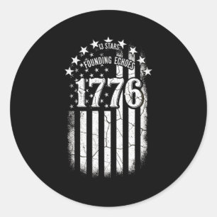 1776 american flag betsy ross 13 stars usa 4th of classic round sticker