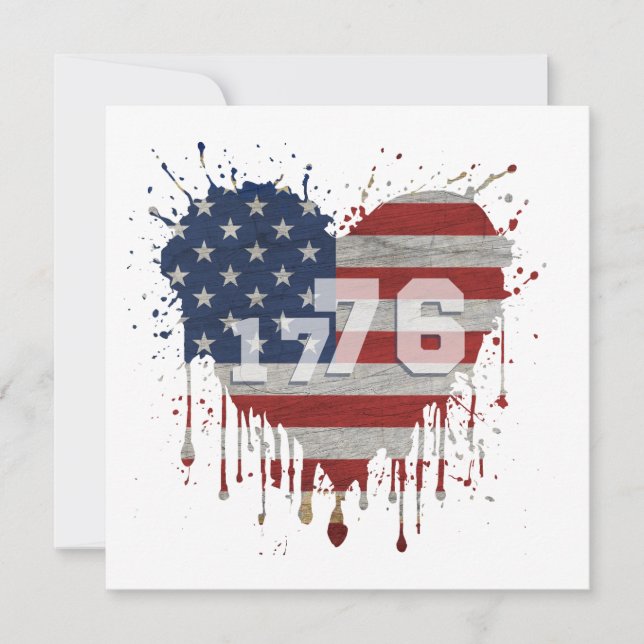 1776 American Flag Invitation (Front)