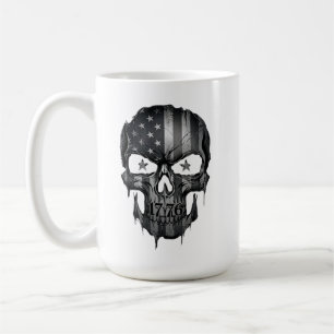 1776 American Flag Patriot Skull USA 250th Coffee Mug