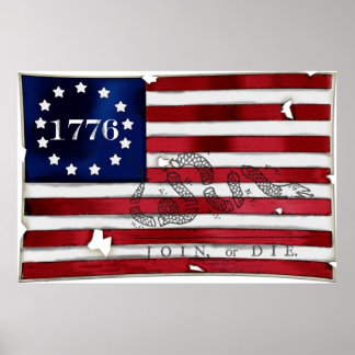 1776 American Flag Poster