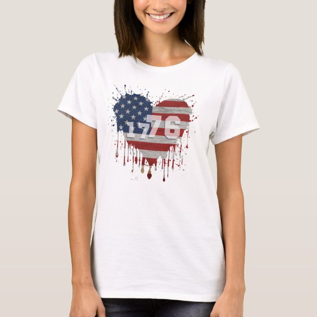 1776 American Flag T-Shirt (Front)