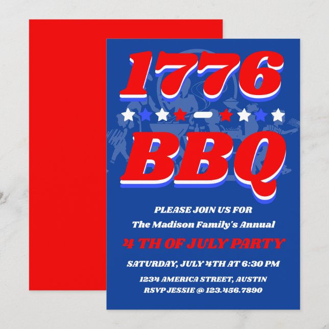 1776 BBQ Party | Fireworks Night Invite (Front/Back)