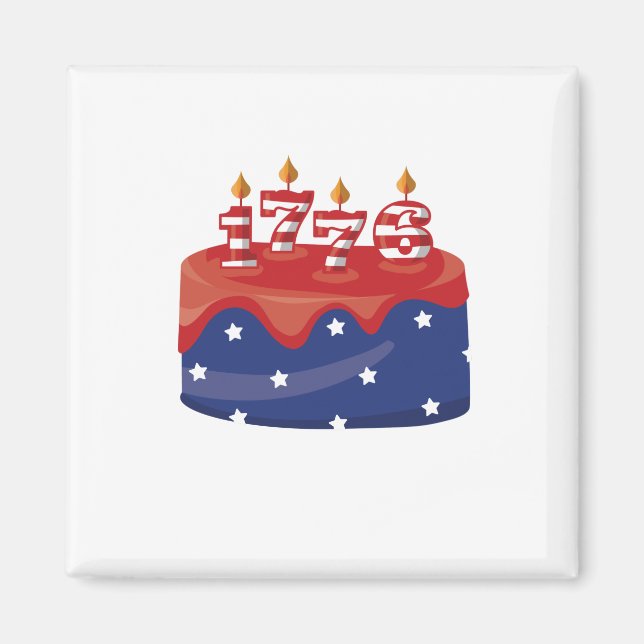 1776 Birthday Cake Magnet (Front)
