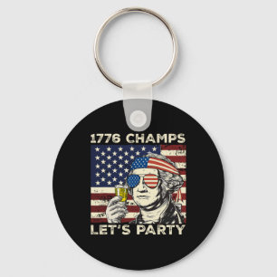 1776 Champs Washington Drink Beer 4th Of July Nove Key Ring