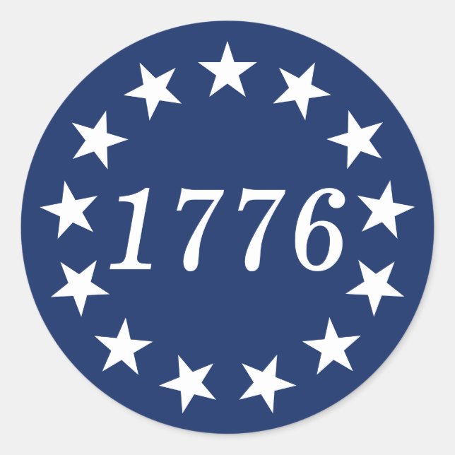 1776 CLASSIC ROUND STICKER (Front)