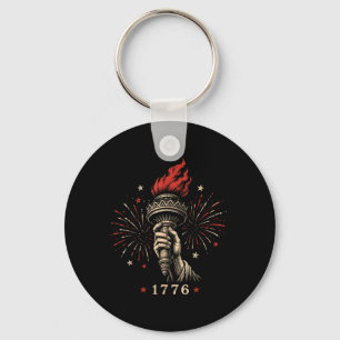 1776 Dom Torch Independence Day Aamerica Patriot Key Ring