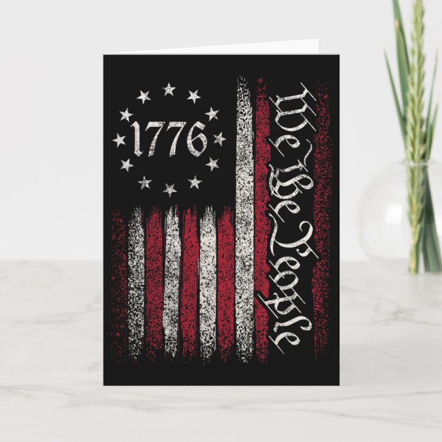 1776 Flag Constitution Independence Day American P Card (Front)