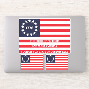 1776 Flag Optional Text USA Betsy Ross Contour