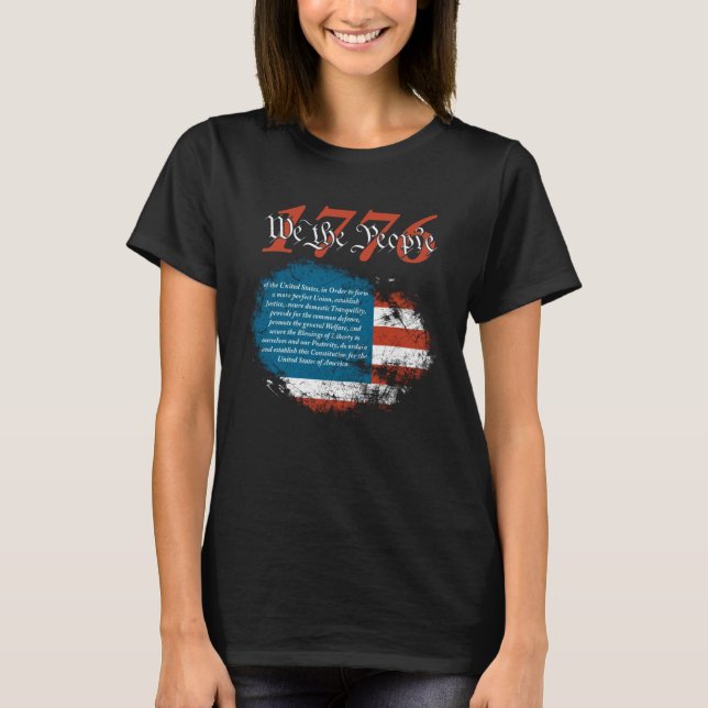1776 For Men or Women America Flag Patriotic We Th T-Shirt (Front)