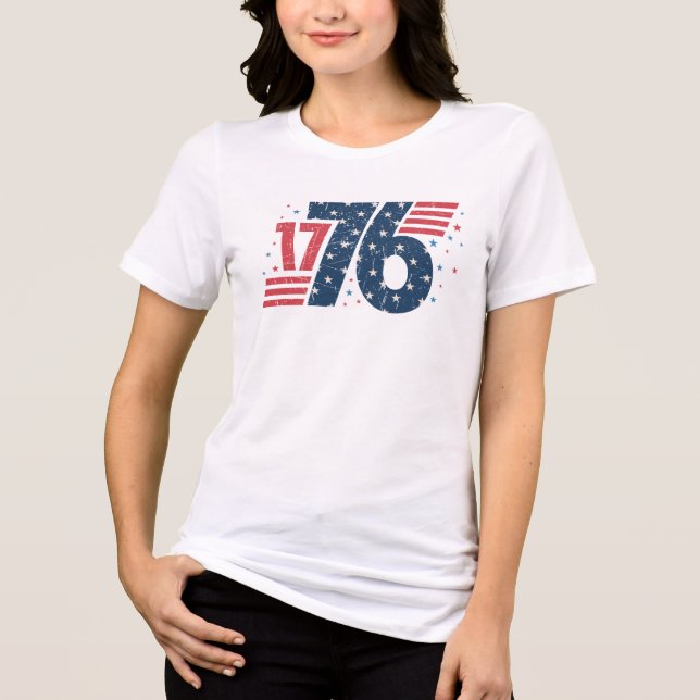 1776, Independence Day, 4th of July Tri-Blend Shirt (Front)