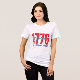 1776 It's All About Freedom Patriotic USA Tri-Blend Shirt