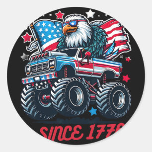 1776 July 4th Ld Eagle Usa Flag 250 Anniversary Pa Classic Round Sticker