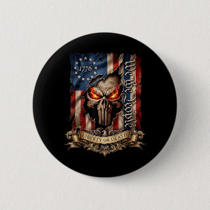 1776 Liberty Or Government Agencyth The People 6 Cm Round Badge
