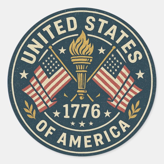1776 Liberty Torch — Vintage Americana Seal (Front)