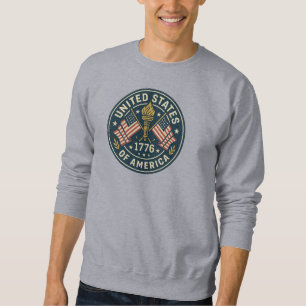 1776 Liberty Torch — Vintage Americana Seal Sweatshirt