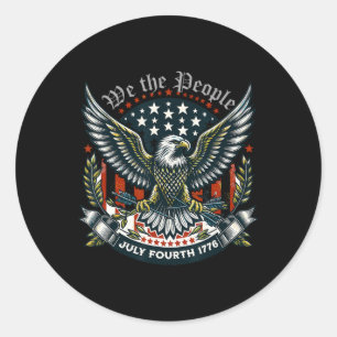1776 Life Liberty Pursuit Of Happiness 4th Of July Classic Round Sticker