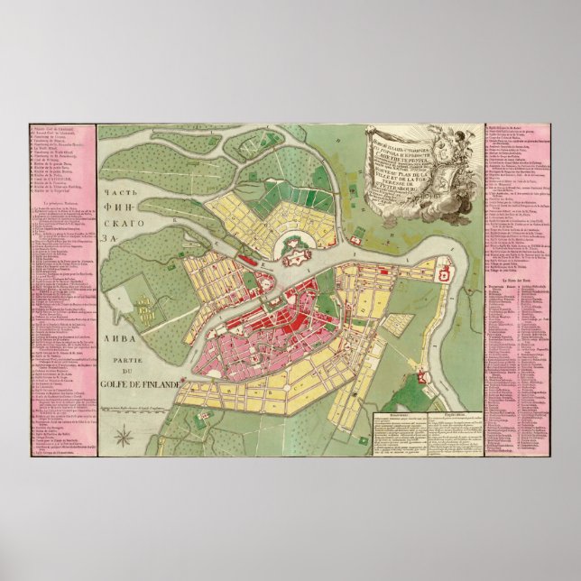 1776 Map of St. Petersburg Poster (Front)
