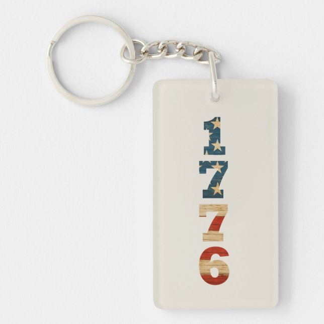1776 Patriotic American Flag Key Ring (Front)