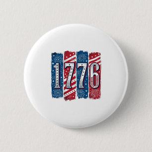1776 Patriotic Fireworks Vintage Vector Design_1 6 Cm Round Badge