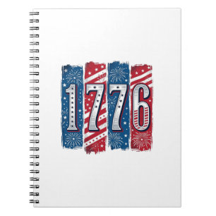 1776 Patriotic Fireworks Vintage Vector Design_1 Notebook