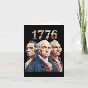 1776 Patriotic Founding Fathers Historical Art Tee Card