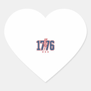 1776 Patriotic Lightning Bolt Vintage Graphic Tee_ Heart Sticker