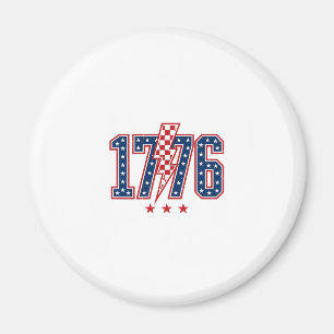 1776 Patriotic Lightning Bolt Vintage Graphic Tee_ Magnet