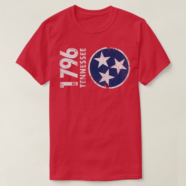 1776 Tennessee State Flag Retro Fade T-Shirt (Design Front)
