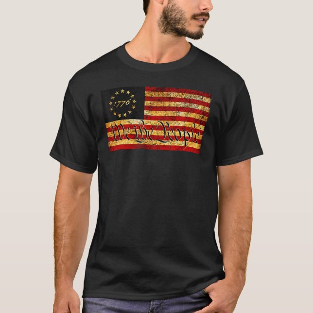 1776 Us Flag We The People Distressed Usa United S T-Shirt (Front)